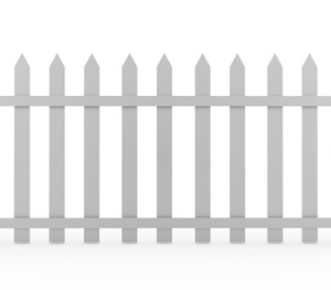 Vintage fence rendered on white